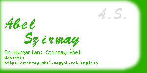 abel szirmay business card